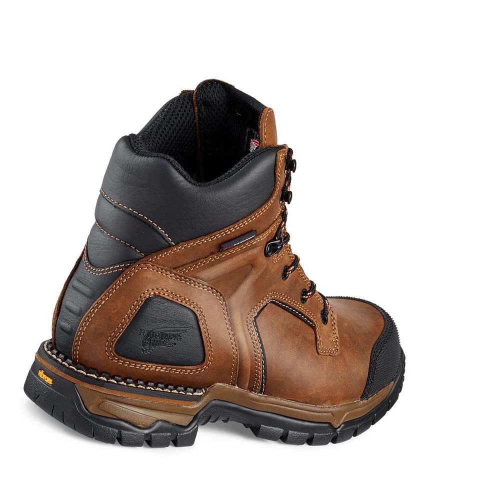 Red Wing 6-inch Soft Toe Men's Waterproof Boots Brown | ZA 407CTV